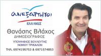 Μήνυμα του Θανάση Βλάχου για τις εκλογές