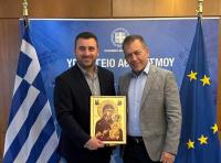 κατασκευή νέου γηπέδου ποδοσφαίρου στην Χρυσομηλιά Καλαμπάκας ο Αναπληρωτής Υπουργός Αθλητισμού Γιάννης Βρούτσης