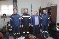 Εθιμοτυπική επίσκεψη του Δημάρχου Πύλης Κωνσταντίνο Μαράβα με τον νέο Διοικητή της Πυροσβεστικής Υπηρεσίας Ν. Τρικάλων  Πύραρχο κ. Ιωάννη Λιάπη  