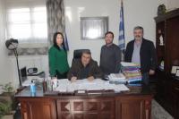 Υπογραφή Εκπόνησης Μελέτης από τον Δήμαρχο Πύλης Κωνσταντίνο Μαράβα