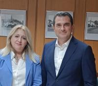 Συνάντηση εργασίας του Κώστα Σκρέκα με την Αντιπεριφερειάρχη Π.Ε. Τρικάλων Χρύσα Ντιντή